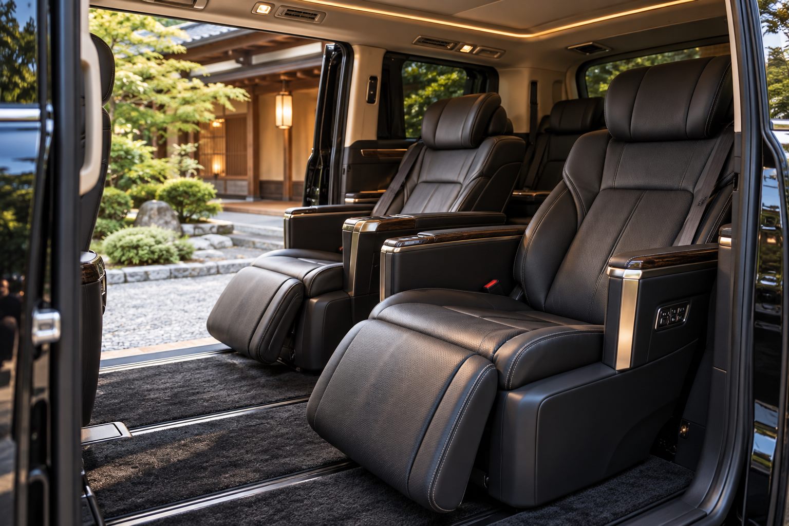 Pristine executive captain seats for private car service in Japan